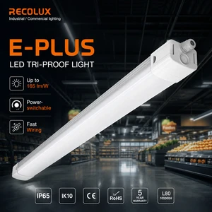 Phase Switchable LED Tri Proof Light IP65 19500LM Multi-Angle Beam CRI 80/90 5-Year Warranty IK10 Rated Dimmable Lighting