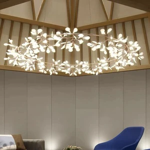 Nordic Hotel Living Room Firefly Chandelier Postmodern Light Luxury Iron Gold LED Overhead Dimmable Creative Personality Bedroom