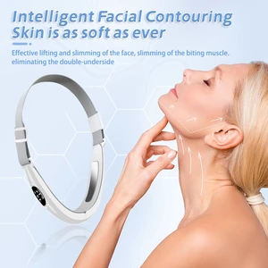 Home Beauty Device LED Light Electric Vibration EMS V Shape Beauty Equipment Double Chin V Shaped Face Lifting Belt Household