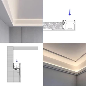 Aluminum Channel Profiles for LED Fixtures in Cabinet-style, with Diffuser End Clamps, and Customizable Length