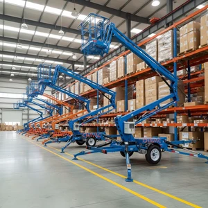 Blue And Black Color Battery And Diesel Dual Power 10~24m Telescopic Boom Lift Coconuts Picker