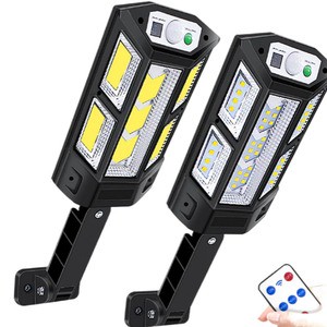 DIHAO Outdoor COB Solar Wall Light Human Sensor Garden Light Remote-controlled Street Lamps for Wall Lighting