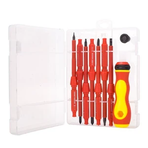 9-in-1 Electrician Dual-Purpose Special-Shaped Repair Tool Combination Multi-Purpose Insulated Screwdriver Set Plastic Handle