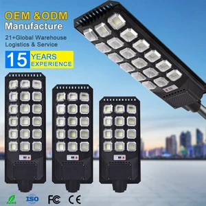 200w 300w 400w Battery Power Panel Lights Outdoor Dimmable Integrated All in 1 Led Solar Street Light With Remote Control