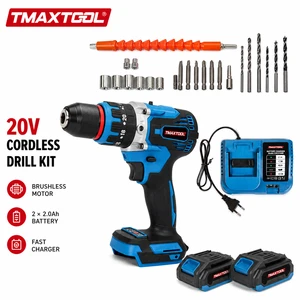 TMAXTOOL 21V Cordless Drill Set Power Tools Hand Tool Kit Electric Screwdriver Impact Driver for Home DIY Repair Workshop