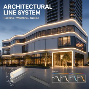 High Lumen 65-75lm/W Flexible Silicone Outdoor Stair Facade Lighting High CRI≥80 Architectural Contour Strip Light
