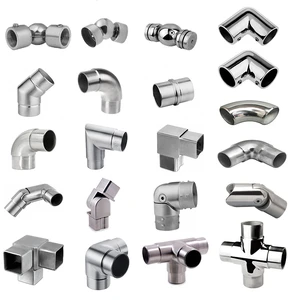 Handrail Stairs Pipe Connector Stainless Steel 180 Degree Elbow 30 45 90 Degree Railing Elbow Tube Cross Connector Hinge