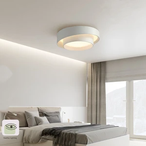 Luxury Minimalist Aluminum LED Ceiling Lamp with Changeable Color for Living Room Bedroom Indoor Decoration