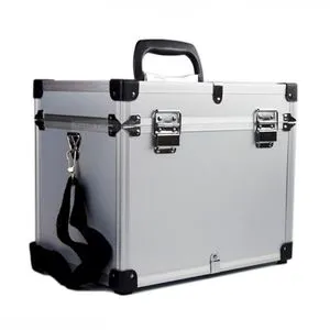 Large Aluminum Tool Box Portable Safety Equipment Toolbox Instrument case Hardware Storage Box Suitcase with Shoulder Strap