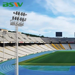 BSW Custom 15-35m High Mast Pole Hot Dip Galvanized Combined Lighting Post For Urban Road Square Sport Court