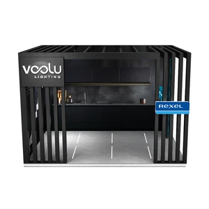 Quick-Setup Modular Wood Plywood Exhibition Stand Lighting Box Customizable Shape Full Color Printing Durable Trade Shows Stands