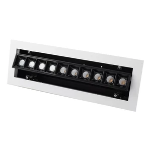 10 Light 20W Long Strip Line Spotlight LED Recessed Mount Rectangle Adjustable Downlight with ETL