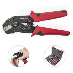 Electrician Fe92Ni8 Metric DIY Soft Grip Plastic OEM Quick Change Crimping Die Ratchet Terminal Crimping Plier Set