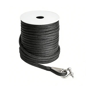 High Strength Marine Made Black Nylon Anchor Line Double Braided Anchor Rope Anchor Line with Thimble