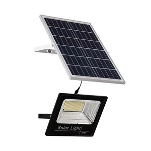 Solar Floodlight COB LED IP67 Waterproof Aluminum Outdoor Projector with Light Sensor Control 3-Year Warranty