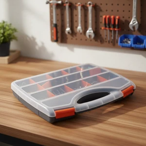 Professional Compartments Toolbox Protection Box Carrying Plastic Tool Box With Handle