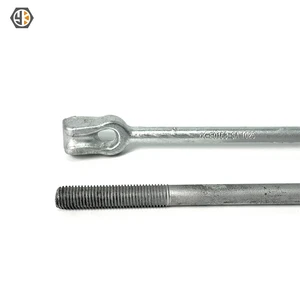 Utility Hardware Power Line Hot Dip Galvanized Triple Eye Thimbleye Anchor Rods For Guying Expending
