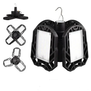 Wason Hot Sale Solar Wireless Hanging LED Garage Light Deformable Rechargeable LED Ceiling Garage Lamp With 4 Adjustable Leaf