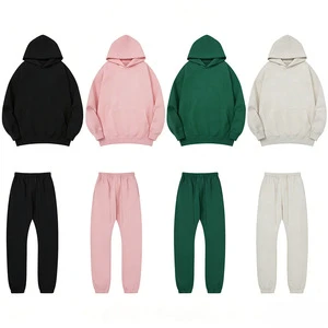 Y2k Clothing Men French Terry Pullover Streetwear Tracksuits Sweatshirts Entials Sweatpants And Hoodie Set Sudaderas Con Capucha