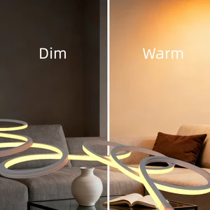 PWM Control Dimming 24V IP68 Ambient Light Top Bending Dim to Warm Ra95 Silicone Neon LED Waterproof Facade Indoor Ceiling Light