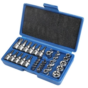 34PCS Pressure Batch Sleeve Group Sets Sleeve Head Machine Motor Repairing Tool Socket Set Wrench Female Torx Male