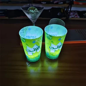 Lincond Drinking Light up Cup Led Wine Drinking Glasses Blinking Led Cup Glowing Flashing Plastic Isolated Cup with Led
