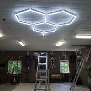 LED Hexagon Light Chandeliers for Garage & Office/Warehouse Ceilings-DIY Hex Lights