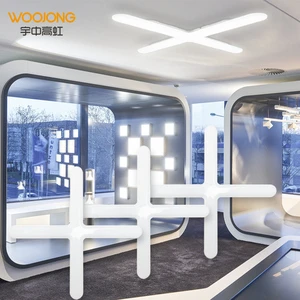 Modern LED Linear Lamp 2024 Floating Cross Design Surface Mounted Plastic Base for Home Office Application