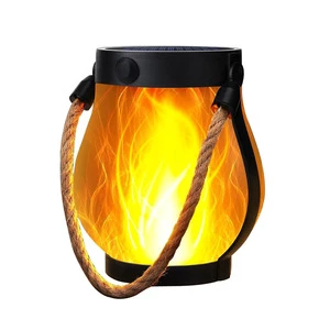 Rope Solar Flame Light Hanging Lantern Lamp