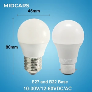 Low Voltage DC LED Bulb E27 B22 48V 24V 12V 80V Wide Voltage 7W High Power White Light for Off Grid Cabin Remote Shed