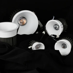 Europe Standard Black White Reflector Deep Cup Die-casting Aluminum Spotlight AC220-240V Ra90 COB LED Ceiling Spotlight