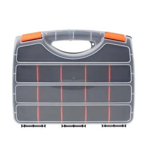 Portable Utility Plastic Tool Box Set With Tray and Organizers Includes Removable Organizer Tool Case Storage Box