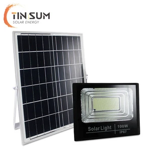 BOYI High Brightness Outside Garden Spotlights Lamp Ip65 100W Solar Powered Flood Light