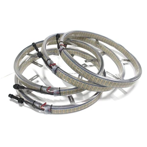 17 Inch High Density Pure White 10 Row Wheel Lights Kits with Controller Kit IP68 Waterproof Led Strip with Plug and Play