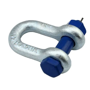 US Type Alloy Steel Galvanized Screw Pin D Anchor Shackle With Safety Bolt Pin For Marine & Mining Use G2150