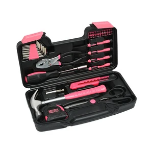 Universal DIY Homeowner Kit Plastic Toolbox Storage Organizer Shell Manual Tool Kit Accessories for Home Repair Packaged Box