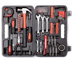Dandi 61-Piece Chrome-Vanadium Steel Household Tool Set with Plastic Box Storage for DIY Home Repairs