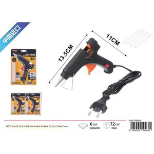 15W Black Hot Melt Glue Gun Single Temperature Industrial Craft Tool for Hot Glue Application