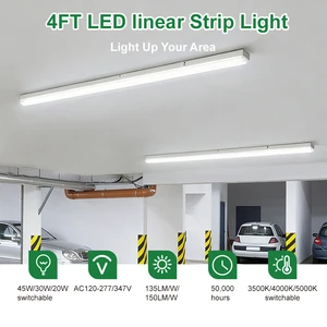 Industrial CCT Adjustable Super Bright IP44 Led Linear Light for Warehouse Office Indoor Luminaire 5 Year Warranty for Indoor