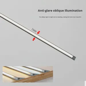 Aluminum Blade-style Groove-free Surface-mounted Ultra-thin Angled Luminous Cabinet Light with 3000K-6000K Color Temp and 12V