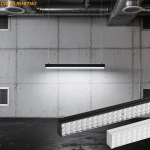 High Quality 1200mm Black Aluminum LED Pendant Light 5000K Black Linear Anti-Glare Office Home Lighting Long Middle Lamp Size