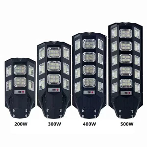 Outdoor Waterproof ABS Solar Panel Street Lamp 200W 300W 400W 500W All in One Radar Sensor Remote Control LED Solar Street Light