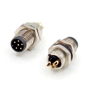 High Quality Metal M8 Solder Socket 6pin 8 Core A Code Male Female Front Circular Connector Socket
