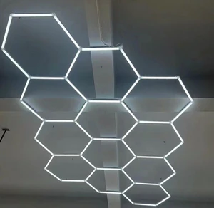 Hexagon LED Garage Light Super Bright Car Detailing Ceiling LED Shop Light for Warehouse Workshop Gym Basement Car Care