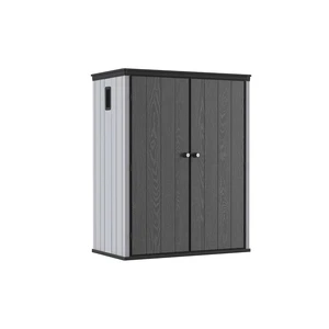 Outdoor Vertical Resin Storage Cabinet Weatherproof Garden Tool & Utility Storage Box