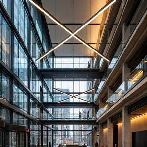 Suspended LED Linear Light 40W 100LM/W 90° Beam Angle for Office Supermarket Ceiling