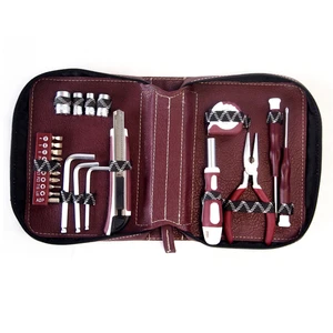 24pcs Promotion Quality Gift Hand Household Repair Mini Leather Bag Tool Kit Set