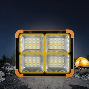 Heavy Duty Solar LED Floodlight Work Lamp Rechargeable IP54 Waterproof Industrial Lighting for Construction Site