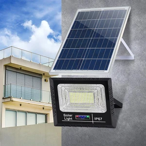 SUNDE Factory Supply Solar Led Flood Light 100W IP67 Waterproof Plastic Spotlight Outdoor with Remote Control