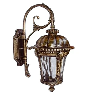 Retro Square Carved Crystal Glass Waterproof Outdoor Wall Lamp Metal LED Vintage Garden Courtyard Decorative Wall Sconce